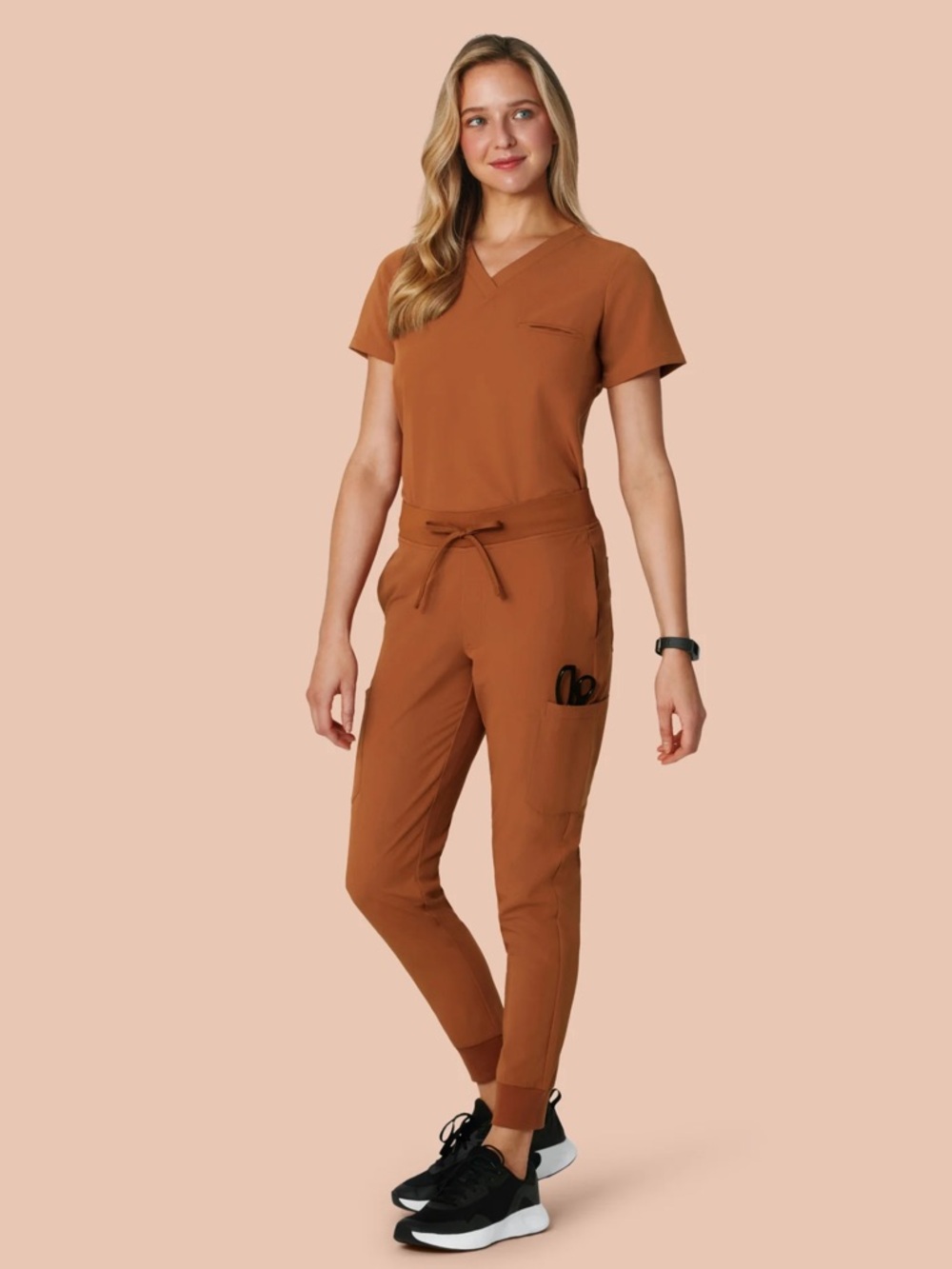 Women's Roasted Pecan Medical Jogger Scrub Set - Classic Professional Fit